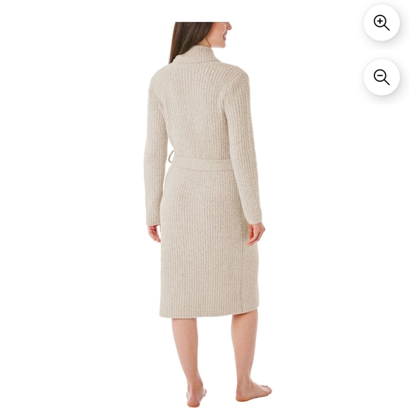 Elegant Cream Women's Knit Robe - Picture 3 of 9